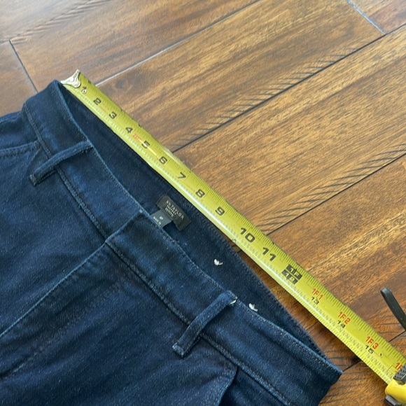 Ann Taylor Factory blue denim dressy jean trousers wide leg high rise sz 8p - Picture 7 of 15